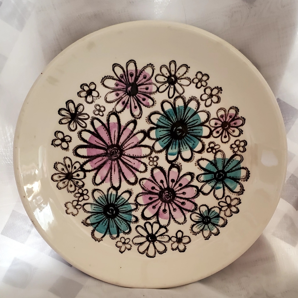 Vintage Biltons Ironstone China Plate England Purple Flower Power Design RETRO